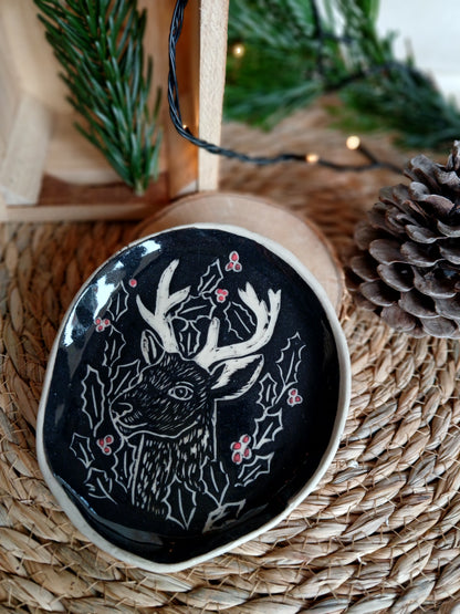 Coupelle cerf et houx